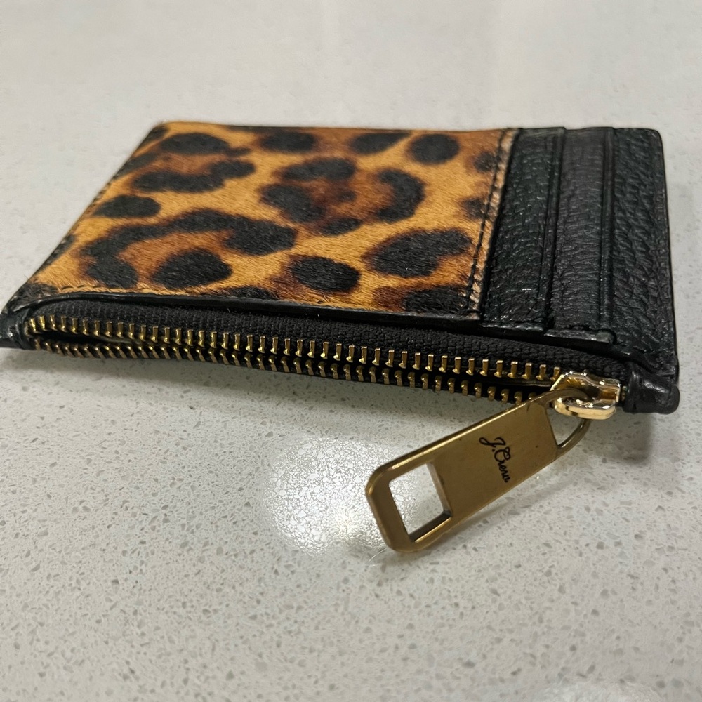 J. Crew Italian leather and cowhide card holder/wallet.